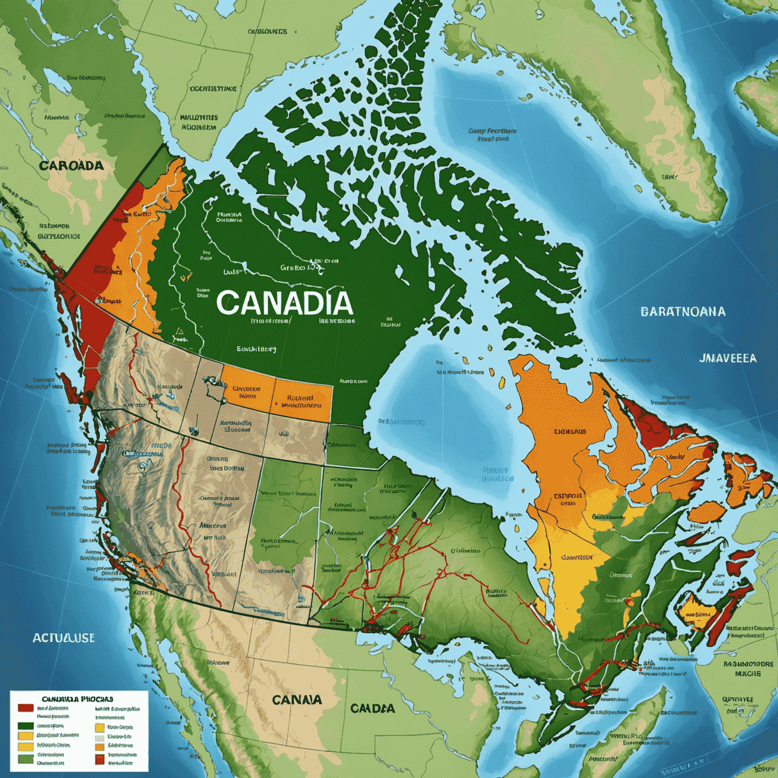 Map of Canada with highlighted expansion areas for fuel vending machines, showing major cities and routes